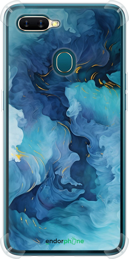Силіконовий протиударний с посиленими кутами чехол Акварель для Oppo A5S - 6320sp-1892 изображение 