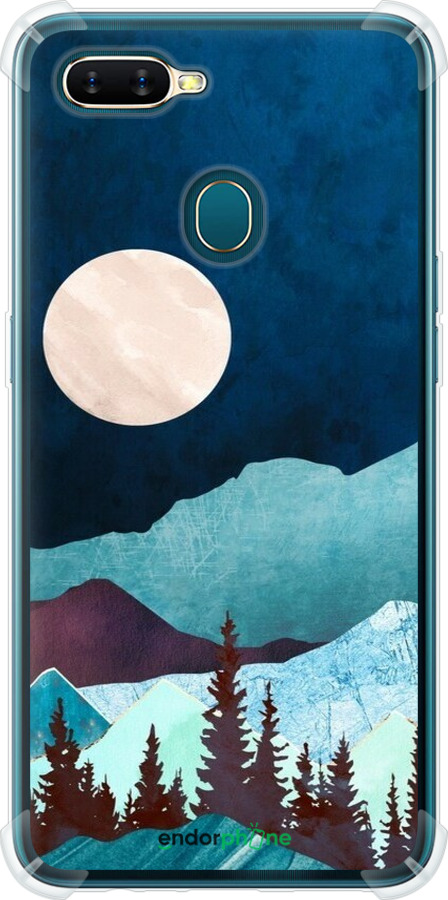 Силикон с усиленными углами чехол Горная идиллия ночной пейзаж для Oppo A12 - 6488sp-2557 изображение 