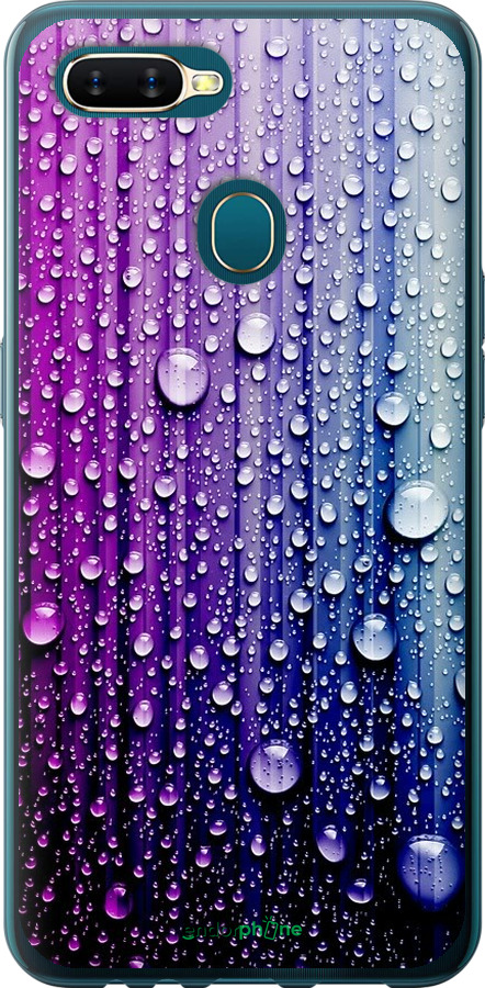 

2D пластиковий чохол "Краплини води" для Oppo A5S, Синій