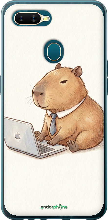2D пластиковый чехол Funny Capybara CEO Working для Oppo A5S - 6777t-1892 изображение 