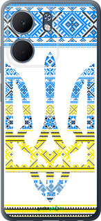 Силиконовый чехол Герб - вышиванка желто-голубая для Oppo A5X 4G/5G - 1197u-4090 изображение 