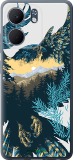 Силиконовый чехол Арт-орел на фоне природы для Oppo A5X 4G/5G - 3983u-4090 изображение 