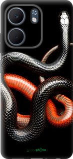 Силиконовый чехол Красно-черная змея на черном фоне для Oppo A5X 4G/5G - 4063u-4090 изображение 