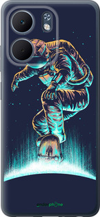 Силиконовый чехол Космонавт на скейтборде для Oppo A5X 4G/5G - 4145u-4090 изображение 