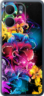 Силиконовый чехол Абстрактные цветы для Oppo A5X 4G/5G - 511u-4090 изображение 