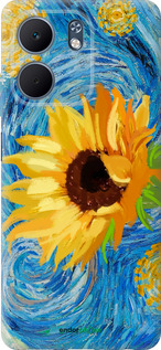 Силиконовый чехол Цветы желто-голубые для Oppo A5X 4G/5G - 5308u-4090 изображение 