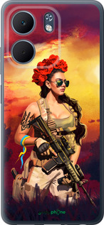 Силиконовый чехол Украинка с оружием для Oppo A5X 4G/5G - 5316u-4090 изображение 