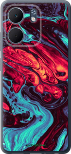 Силиконовый чехол Синяя красная абстакция для Oppo A5X 4G/5G - 5339u-4090 изображение 