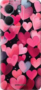 Силиконовый чехол Сердечки 4 для Oppo A5X 4G/5G - 5662u-4090 изображение 
