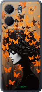 Силіконовий чехол Чохол для телефону Дівчина з помаранчевими метеликами для Oppo A5X 4G/5G - 5940u-4090 изображение 