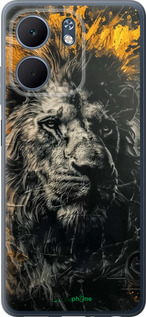 Силиконовый чехол Лев в золотых красках для Oppo A5X 4G/5G - 6155u-4090 изображение 