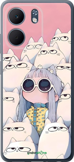 Силиконовый чехол Малышка с котами для Oppo A5X 4G/5G - 6295u-4090 изображение 