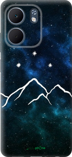Силиконовый чехол Горы и звезды нарисованы на фоне галактики для Oppo A5X 4G/5G - 6490u-4090 изображение 