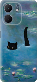 Силіконовий чехол Із зображенням кота та водяної лілії Monet для Oppo A5X 4G/5G - 6519u-4090 изображение 