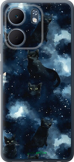 Силиконовый чехол Изображение Кошек с тёмной акварелью для Oppo A5X 4G/5G - 6521u-4090 изображение 