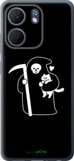 Силіконовий чехол Мінімалістичний арт: смерть та кішка для Oppo A5X 4G/5G - 6529u-4090 изображение 