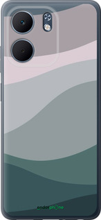 Силіконовий чехол З фіолетовим та бірюзовим ретро-стилем та хвилями для Oppo A5X 4G/5G - 6533u-4090 изображение 