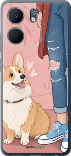 Силиконовый чехол Корги 3 для Oppo A5X 4G/5G - 6707u-4090 изображение 