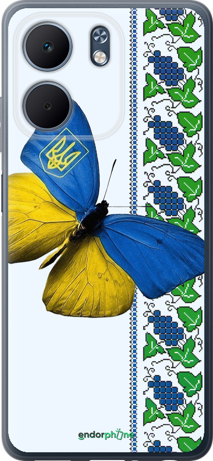 Силіконовий чехол Жовто-блакитний метелик  для Oppo A5X 4G/5G - 1054u-4090 изображение 