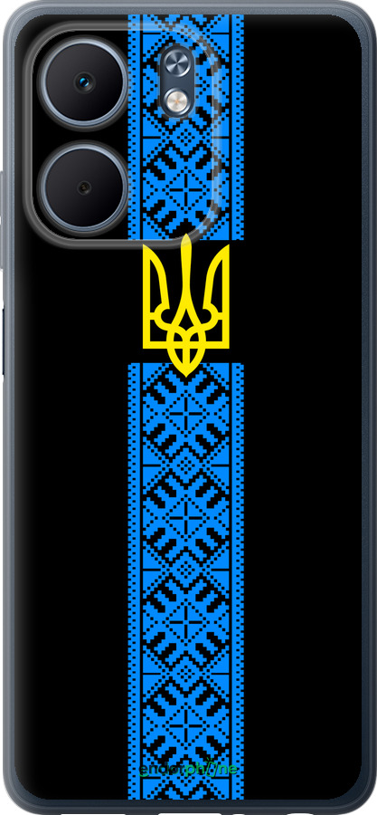 Силиконовый чехол Тризуб в вышиванке для Oppo A5X 4G/5G - 1158u-4090 изображение 