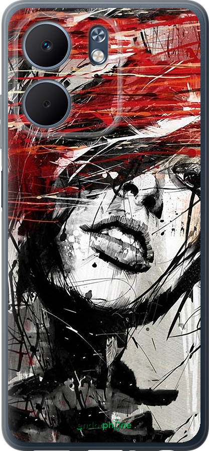 Силиконовый чехол Лицо девушки для Oppo A5X 4G/5G - 1162u-4090 изображение 