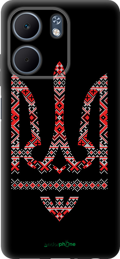 Силиконовый чехол Герб - вышиванка на черном фоне для Oppo A5X 4G/5G - 1196u-4090 изображение 