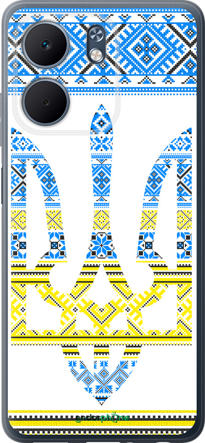 Силиконовый чехол Герб - вышиванка желто-голубая для Oppo A5X 4G/5G - 1197u-4090 изображение 