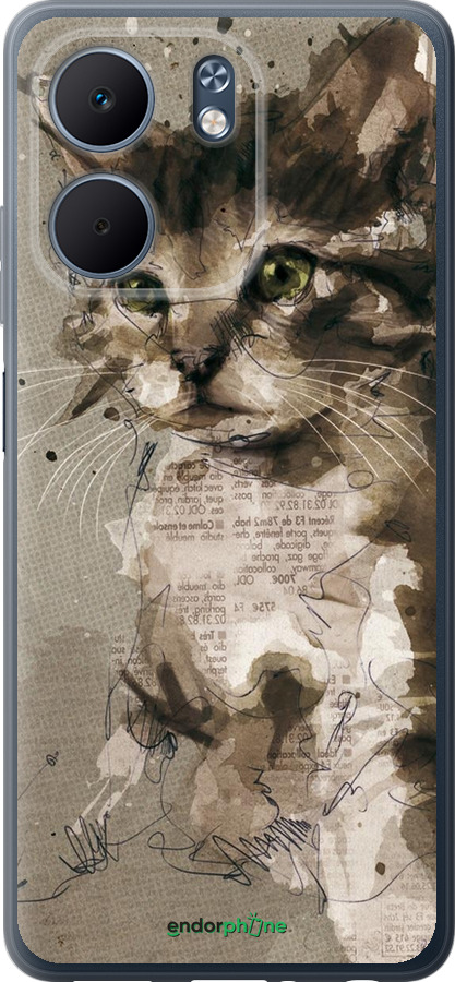 Силіконовий чехол Кошеня з плям і ліній для Oppo A5X 4G/5G - 119u-4090 изображение 