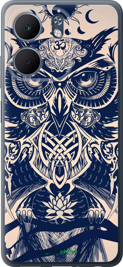 Силиконовый чехол Узорчатая сова для Oppo A5X 4G/5G - 4000u-4090 изображение 