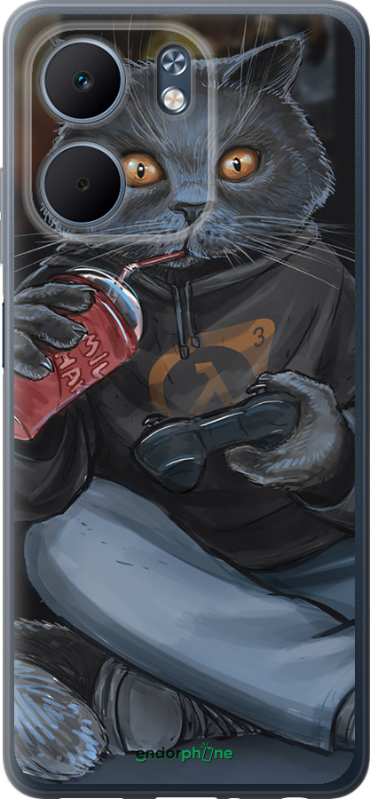 Силиконовый чехол gamer cat для Oppo A5X 4G/5G - 4140u-4090 изображение 