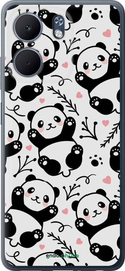 Силиконовый чехол Панды для Oppo A5X 4G/5G - 4318u-4090 изображение 