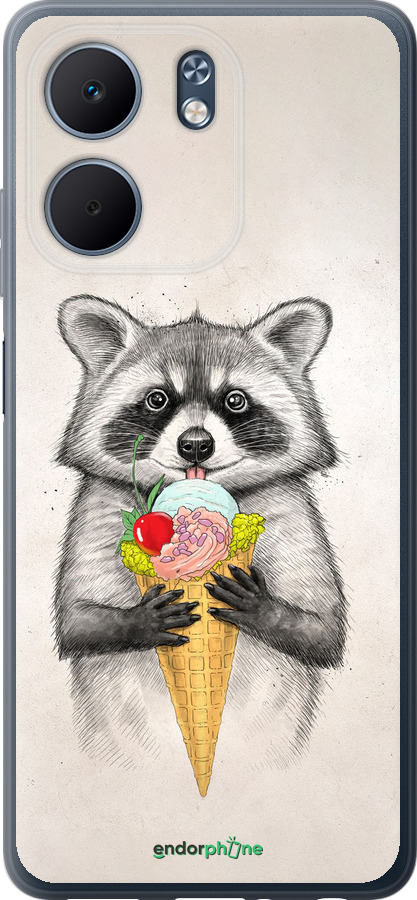 Силиконовый чехол Енотик с мороженым для Oppo A5X 4G/5G - 4602u-4090 изображение 