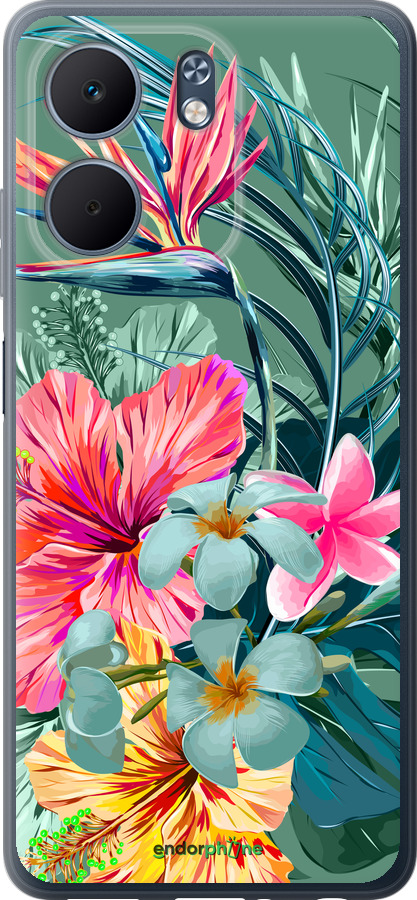 Силіконовий чехол Тропічні квіти v1 для Oppo A5X 4G/5G - 4667u-4090 изображение 