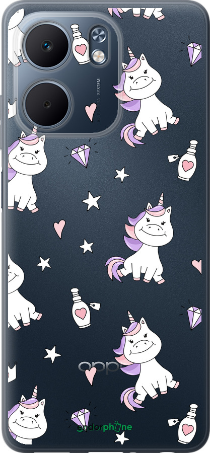 Силиконовый чехол Единорожка v2 для Oppo A5X 4G/5G - 4703u-4090 изображение 