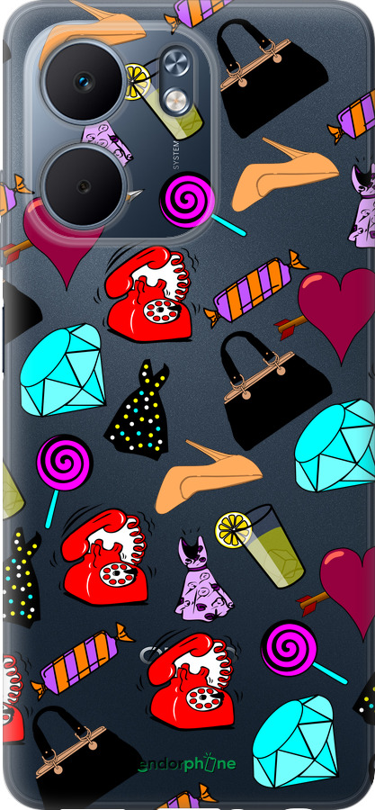 Силиконовый чехол stickers для Oppo A5X 4G/5G - 4757u-4090 изображение 