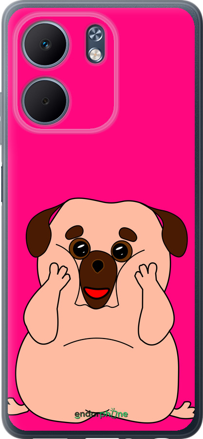 Силиконовый чехол Весёлый мопс для Oppo A5X 4G/5G - 4908u-4090 изображение 