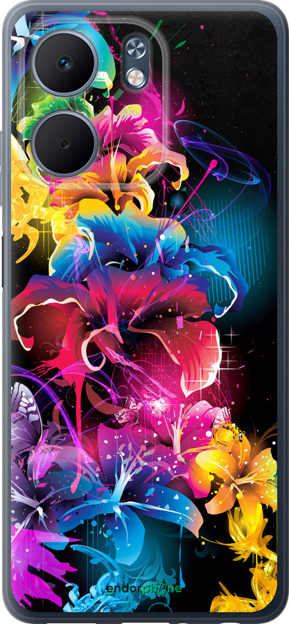 Силиконовый чехол Абстрактные цветы для Oppo A5X 4G/5G - 511u-4090 изображение 