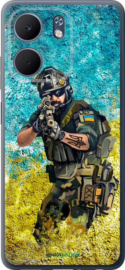 Силиконовый чехол Воин ЗСУ для Oppo A5X 4G/5G - 5311u-4090 изображение 