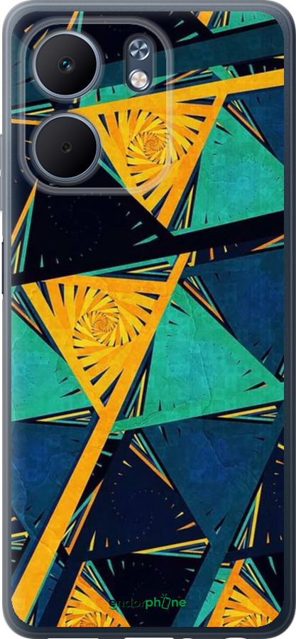 Силиконовый чехол Арт, абстракция, желтый, синий для Oppo A5X 4G/5G - 5382u-4090 изображение 