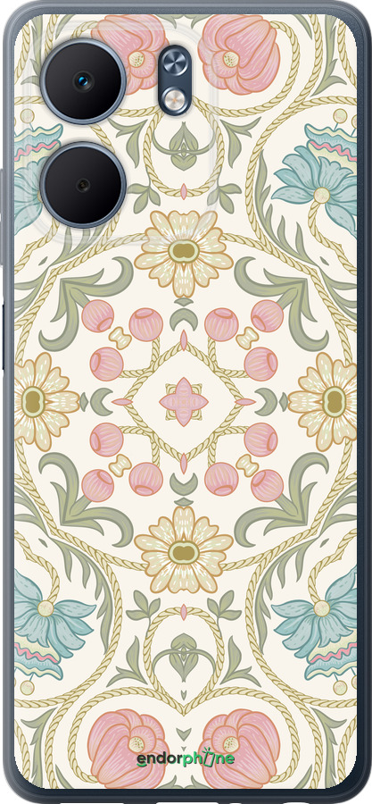 Силиконовый чехол Цветочный орнамент v2 для Oppo A5X 4G/5G - 5513u-4090 изображение 