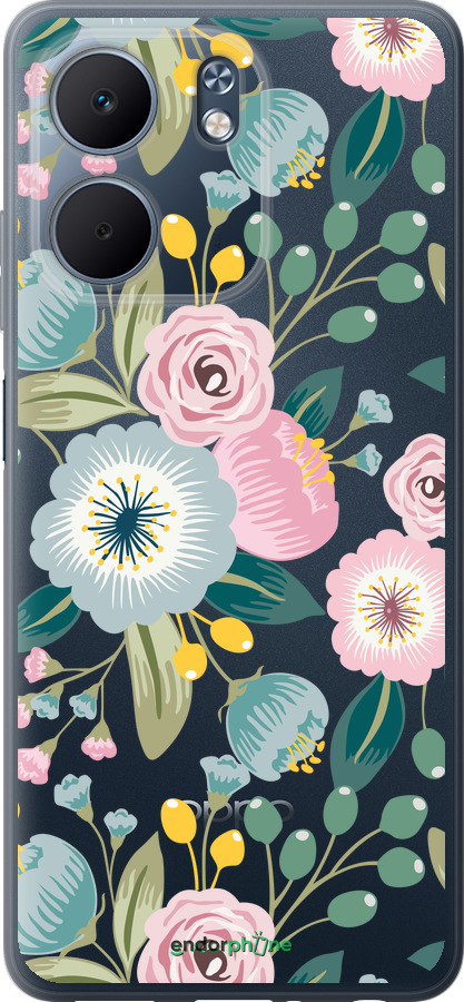 Силиконовый чехол Цветочные обои v2 для Oppo A5X 4G/5G - 5602u-4090 изображение 