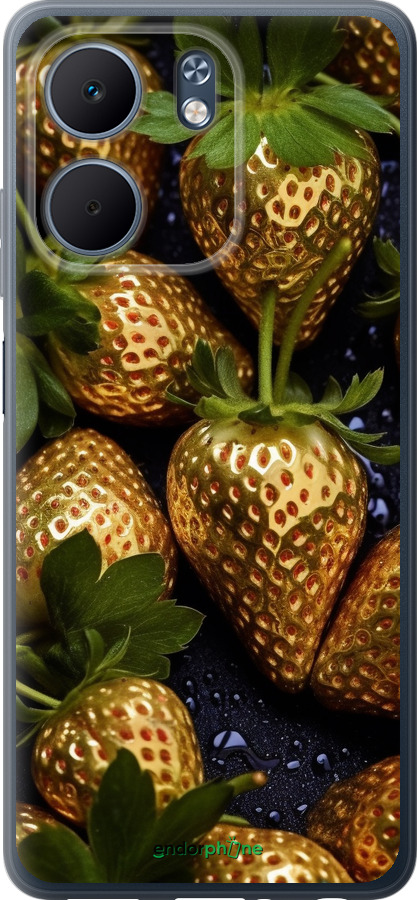 Силиконовый чехол Золотая клубника для Oppo A5X 4G/5G - 5637u-4090 изображение 