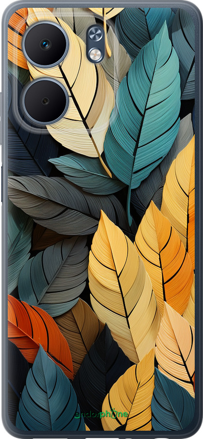 Силиконовый чехол Кольорове листя для Oppo A5X 4G/5G - 5644u-4090 изображение 