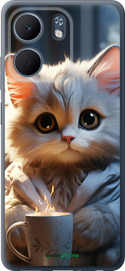 Силиконовый чехол White cat для Oppo A5X 4G/5G - 5646u-4090 изображение 