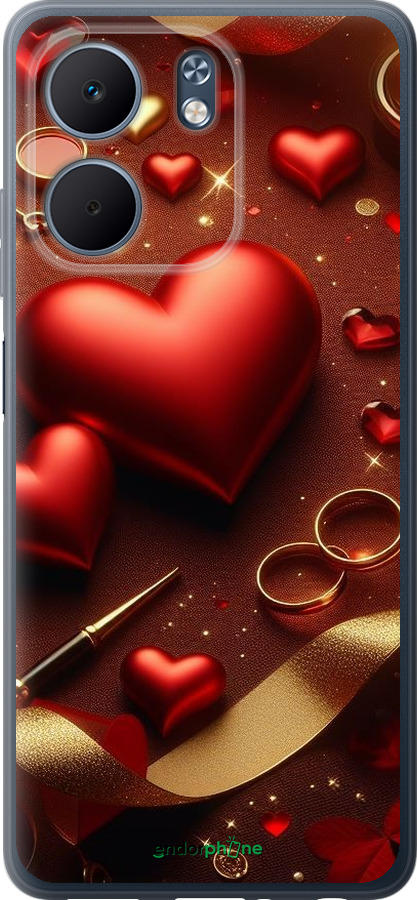 Силиконовый чехол Сердечки v3 для Oppo A5X 4G/5G - 5833u-4090 изображение 