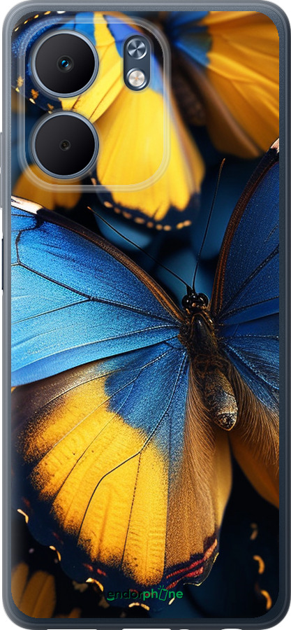 Силіконовий чехол Жовто-блакитні метелики для Oppo A5X 4G/5G - 6046u-4090 изображение 