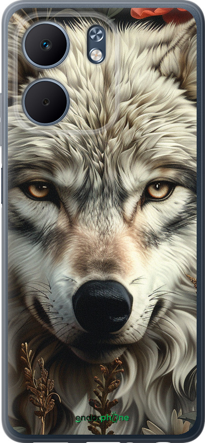 Силиконовый чехол Волчий взгляд для Oppo A5X 4G/5G - 6066u-4090 изображение 