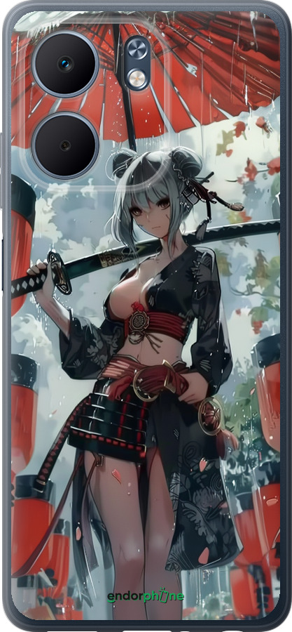 Силиконовый чехол Гейша-воин для Oppo A5X 4G/5G - 6124u-4090 изображение 