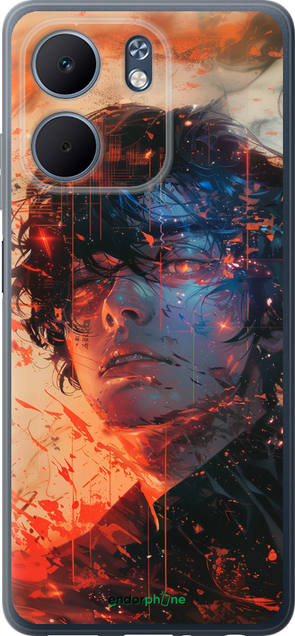 Силиконовый чехол Лицо в пламени для Oppo A5X 4G/5G - 6127u-4090 изображение 