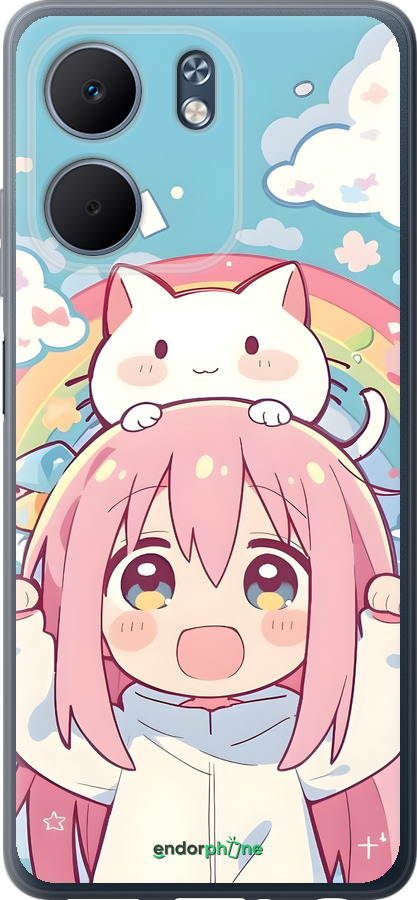 Силиконовый чехол Девочка аниме радуга для Oppo A5X 4G/5G - 6304u-4090 изображение 